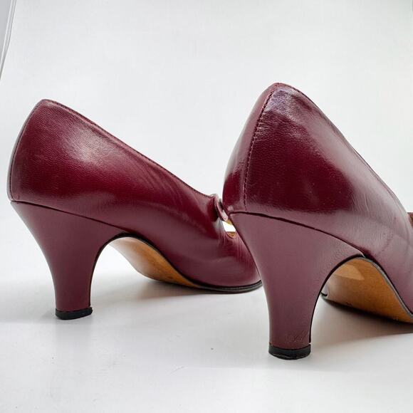 Vintage PERRY ELLIS Burgundy Pumps - Picture 6 of 11